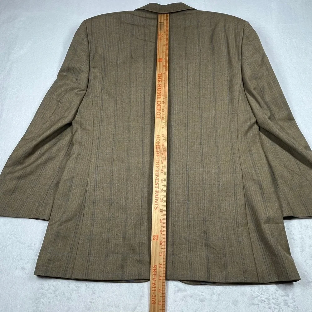 Marks & Spencer‎ Wool Two-Button Blazer Mens 42 Med Camel Herringbone Windowpane